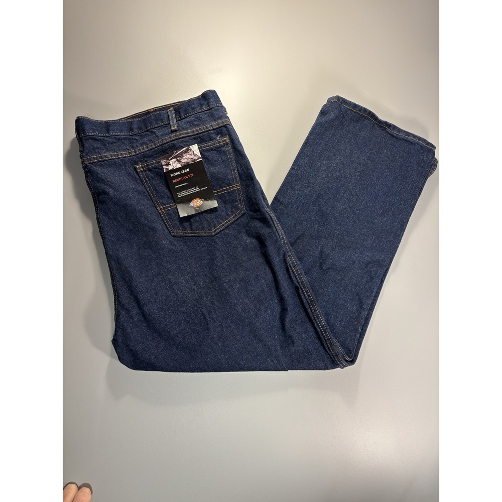 Dickies Work‎ Jeans Men's 48x30 Regular Fit Dark Blue Denim NWT Bootcut